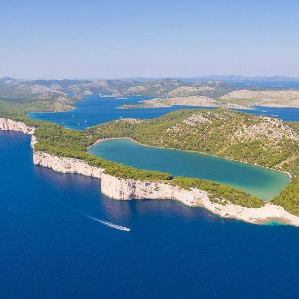 Dugi otok aerial slano lake